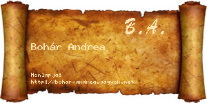 Bohár Andrea névjegykártya