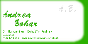 andrea bohar business card